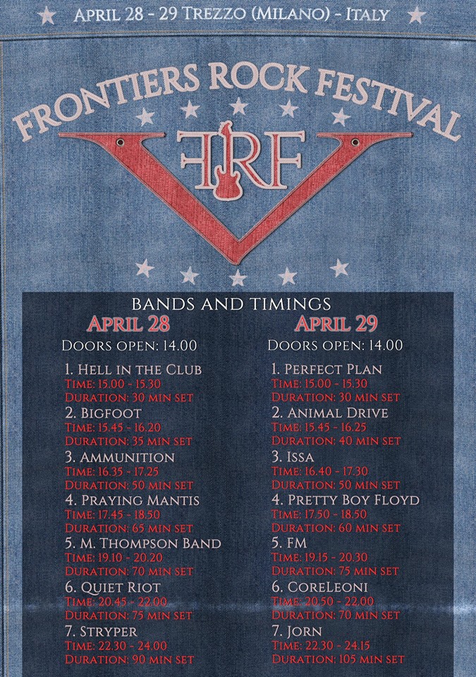 frontiers rock festival 2018 orari