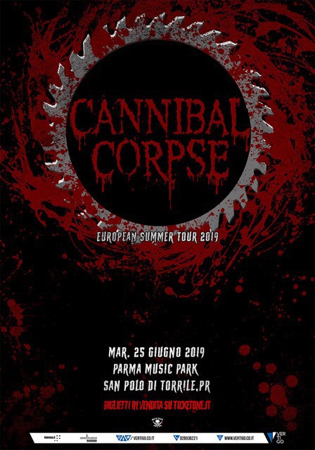 cannibal corpse locandina parma 2019