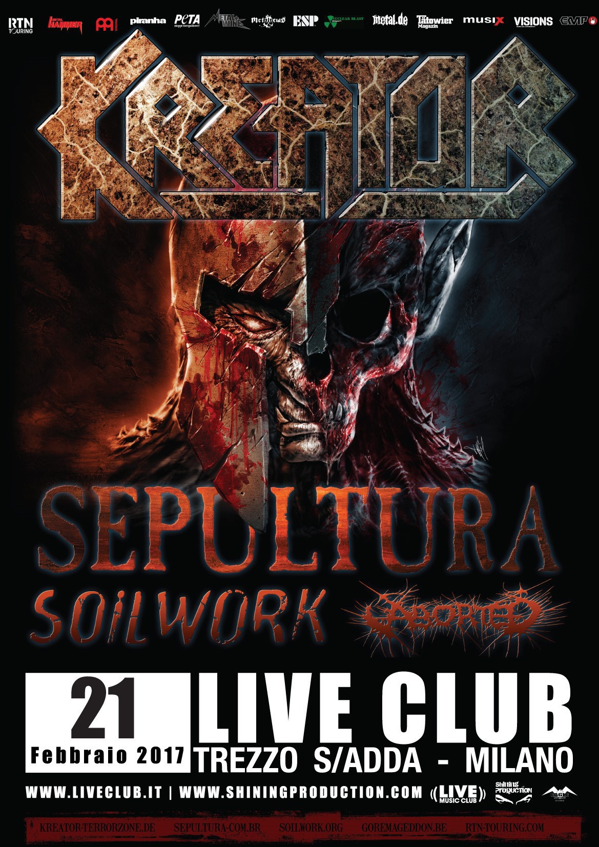 Kreator live club flyer web