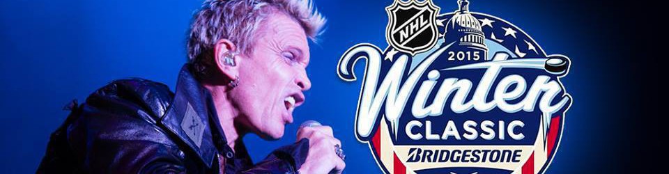 Billy Idol: performance prima di un match di hockey a Washington