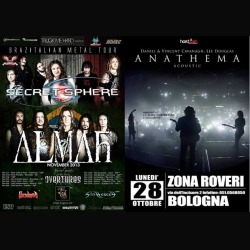 Sinheresy: di supporto nelle date italiane di Anathema, Secret Sphere e Almah