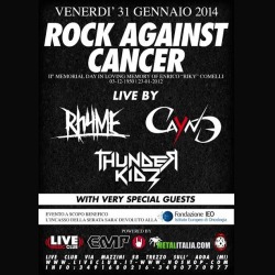 Rock Against Cancer 2014: serata benefica con Rhyme, Cayne e Thunder Kidz