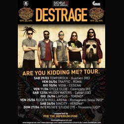 Destrage: prime date del “Are You Kidding Me? Tour”