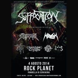Suffocation: cambio di data per il live di agosto