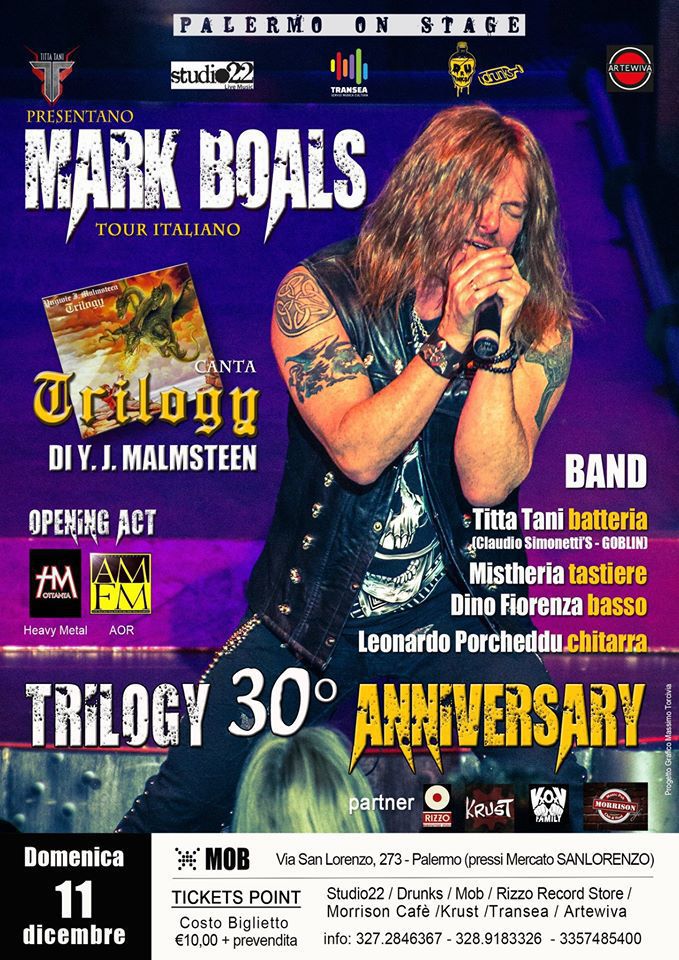 Mark Boals live a Palermo 11 dicembre