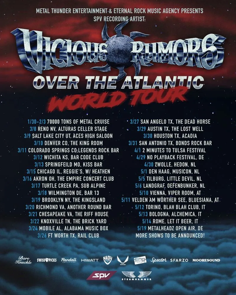 Vicious Rumors tour europeo 2023 locandina