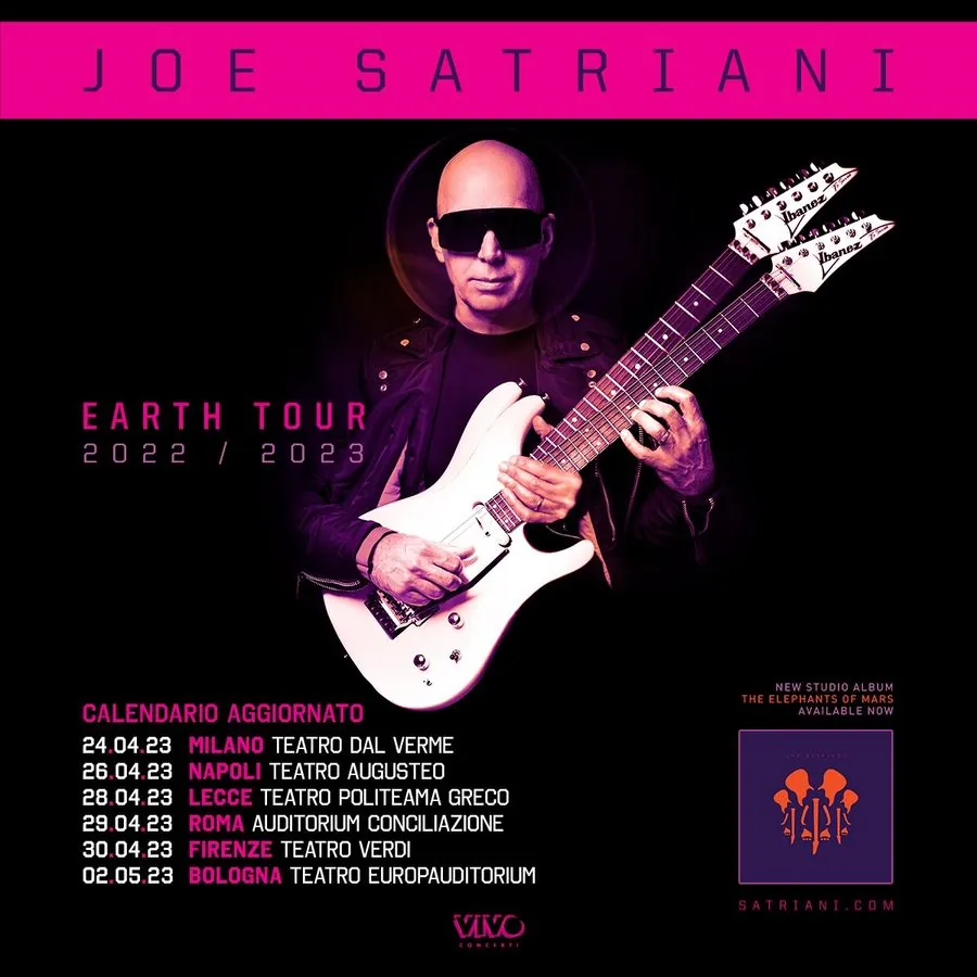 Joe Satriani locandina 2023 Earth Tour