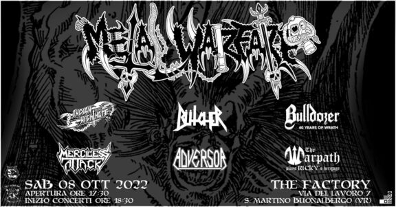 Bulldozer: uno show in memoria di Ricky con Butcher, Adversor, Merciless Attack, Indian Nightmare, The Warpath