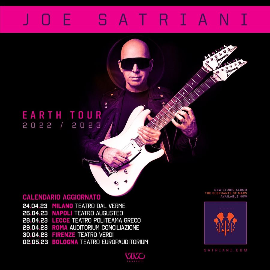 Joe Satriani locandina 2023 Earth Tour 