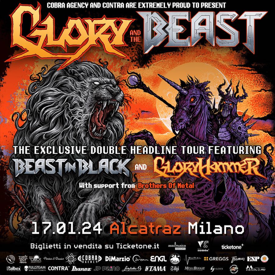 Gloryhammer Beast In Black locandina 2023