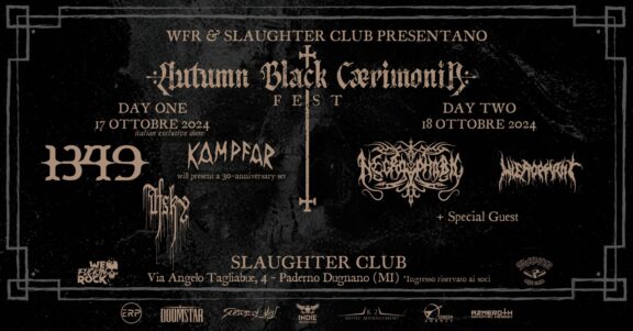 Autumn Black Caerimonia Fest: allo Slaughter Club il 17 e 18 ottobre 2024