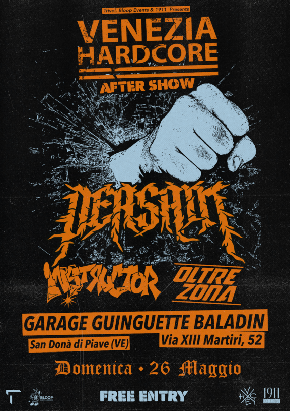 Venezia Hardcore Fest 2024: annunciato l’aftershow con Oltrezona, Peasant e Instructor