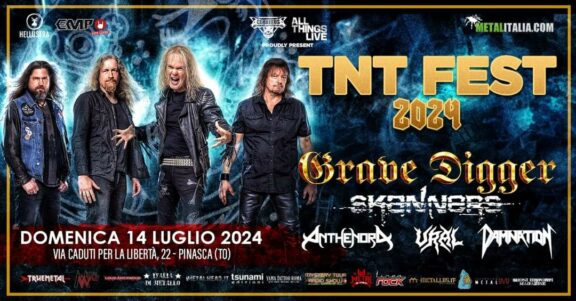 Grave Digger + Skanners + Anthenora + Ural + Damnation @ TNT Fest, Pinasca (TO) – 14/07/2024