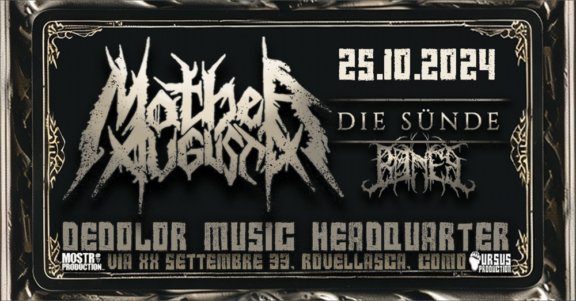 Mother Augusta: una data al Dedolor Music Headquarter con Die Sünde e B⌀nes