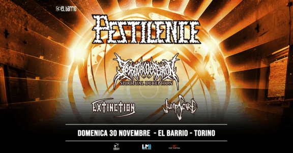 Pestilence: a novembre una data a Torino con Spiritual Deception, Extinction e Jumpscare
