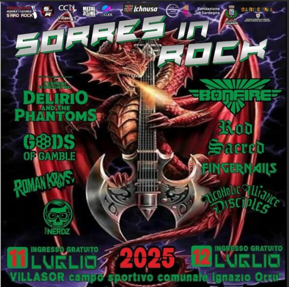 Sorres in Rock: confermati Bonfire, Rod Sacred, Fingernails e altri al festival sardo