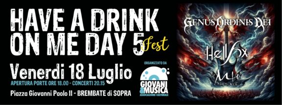 Genus Ordinis Dei: live al “Have a Drink on Me Day”