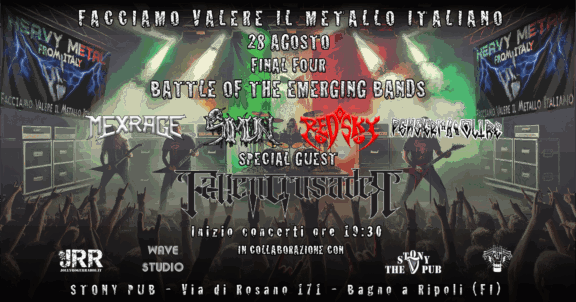 Battle Of The Emerging Bands: la “Final Four” il ventotto agosto al The Stony Pub di Bagno a Ripoli (FI)