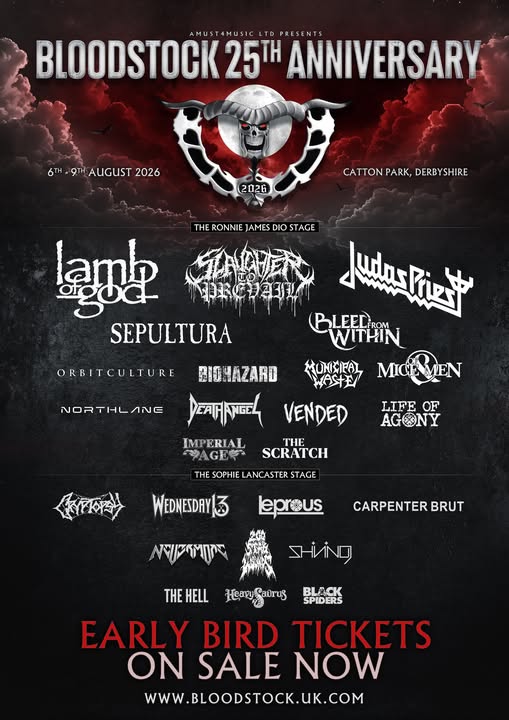 Bloodstock: Judas Priest, Lamb Of God, Sepultura tra le prime band confermate per il 25° anniversario del 2026