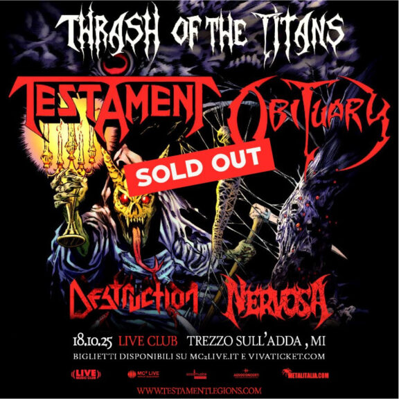 Testament: sold-out la data di Trezzo sull’Adda con gli Obituary